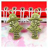 30pcs Antique Silver Bronze Girl Charms Pendants Jewelry Making DIY Craft