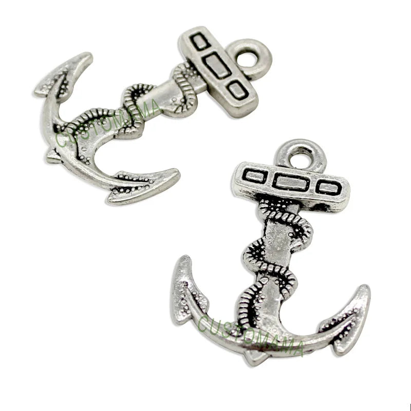 30pcs Tibetan Silver Sailing Nautical Charms Pendant 34x25mm