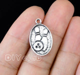 30pcs Tibetan Silver Bowling Charms Pendants 22x14mm