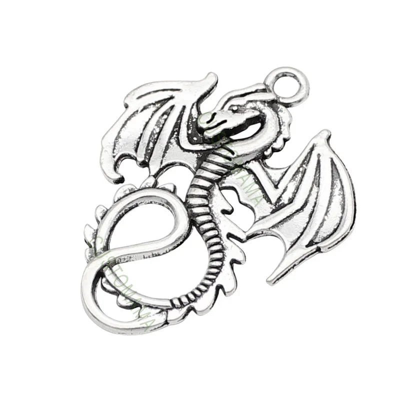 30pcs Tibetan Silver Fly Dragon Charms Pendant 35x28mm