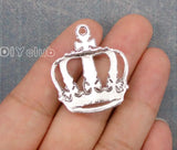 30pcs Antique Tibetan Silver Crown Charm Pendant 34x29mm