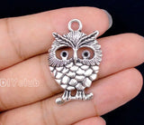 30pcs Owl Charms Pendant Tibetan Silver Antique DIY Supplies