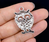 30pcs Owl Charms Pendant Tibetan Silver Antique DIY Supplies