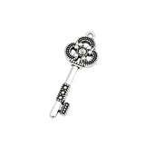 30pcs Antique Tibetan Silver Skeleton Key Charm Pendant 43x15mm