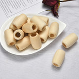 30pcs Big Hole Natural Wooden Beads Spacer Ball Round Loose Beads
