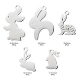 30pcs/Box 201 Stainless Steel Bunny Pendant Easter Theme Bracelet Necklace Decor