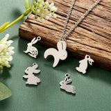 30pcs/Box 201 Stainless Steel Bunny Pendant Easter Theme Bracelet Necklace Decor