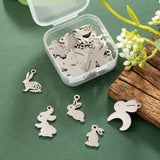 30pcs/Box 201 Stainless Steel Bunny Pendant Easter Theme Bracelet Necklace Decor
