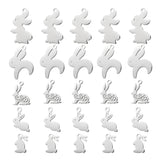 30pcs/Box 201 Stainless Steel Bunny Pendant Easter Theme Bracelet Necklace Decor