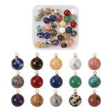 30pcs Natural Stone Charms Pendants 14x10.5mm For DIY Jewelry Making Mixed