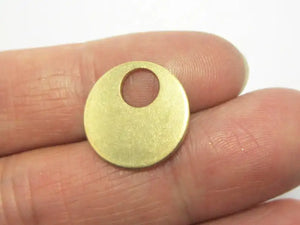 30 Brass Charms 16x1mm Round Earrings Charm Raw Brass Geometric Findings