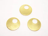 30 Brass Charms 16x1mm Round Earrings Charm Raw Brass Geometric Findings