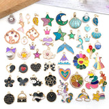 30pcs Cartoon Dripping Oil Alloy Charms for DIY Jewelry Making