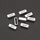 30pcs Hope Love Luck Faith Slider Beads for Flat Leather Cord Bracelets