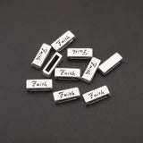 30pcs Hope Love Luck Faith Slider Beads for Flat Leather Cord Bracelets