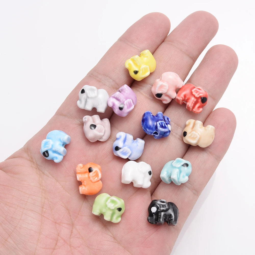 30pcs Colorful Elephant Spacer Beads DIY Jewelry Bracelet Necklace