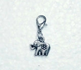 30pcs Baby Elephant Charm With Lobster Clasp Antique Silver Plated