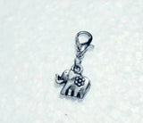 30pcs Baby Elephant Charm With Lobster Clasp Antique Silver Plated