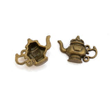 30pcs 3D Kettle Teapot Charms Tibetan Bronze Pendants