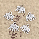 30pcs Double Sided Elephant Charms 13x12mm Bronze Silver Pendants DIY Jewelry