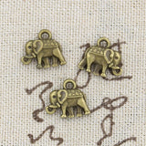 30pcs Double Sided Elephant Charms 13x12mm Bronze Silver Pendants DIY Jewelry