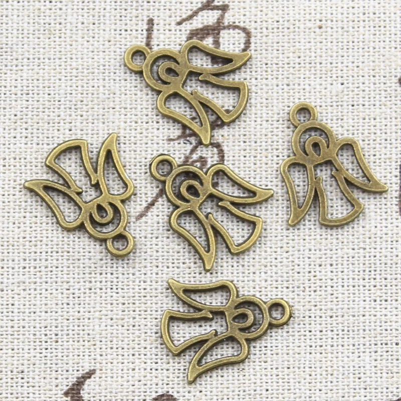 30pcs Hollow Guardian Angel 20x12mm Charms DIY Making Findings Tibetan Jewelry