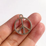 30pcs Peace Charm Pendant Silver DIY Jewelry Making
