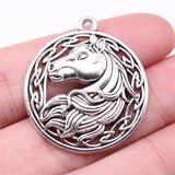 30pcs Horse Charms 34x30mm Antique Silver DIY Jewelry Findings Pendant