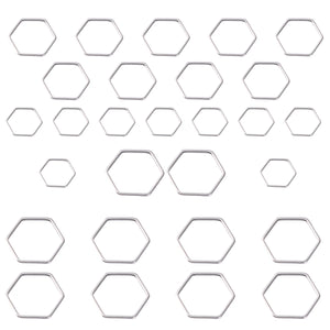 30pcs Stainless Steel Hex Pendants for Lady Girl Woman