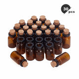 30pcs Clear Glass Bottles with Corks Mini Bead Containers Wishing Vials