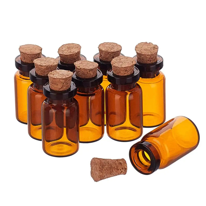 30pcs Clear Glass Bottles with Corks Mini Bead Containers Wishing Vials