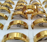 30pcs 6mm Mirror Surface Stainless Steel Band Ring