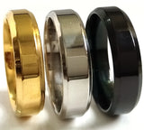 30pcs 6mm Mirror Surface Stainless Steel Band Ring