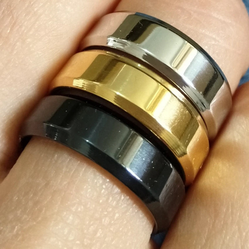 30pcs 6mm Mirror Surface Stainless Steel Band Ring