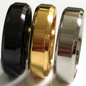 30pcs 6mm Mirror Surface Stainless Steel Band Ring
