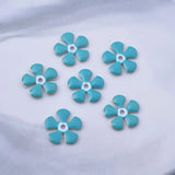 30pcs Colorful Enamel Flower Beads Red 12mm Spacer Bracelet Earring Findings