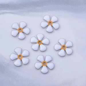 30pcs Colorful Enamel Flower Beads Red 12mm Spacer Bracelet Earring Findings