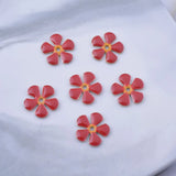 30pcs Colorful Enamel Flower Beads Red 12mm Spacer Bracelet Earring Findings