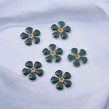 30pcs Colorful Enamel Flower Beads Red 12mm Spacer Bracelet Earring Findings