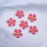30pcs Colorful Enamel Flower Beads Red 12mm Spacer Bracelet Earring Findings