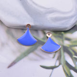30pcs Copper Charms Small Fan-shaped Earring Necklace Enamel Pendant
