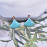 30pcs Copper Charms Small Fan-shaped Earring Necklace Enamel Pendant