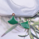 30pcs Copper Charms Small Fan-shaped Earring Necklace Enamel Pendant