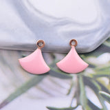 30pcs Copper Charms Small Fan-shaped Earring Necklace Enamel Pendant
