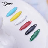 30pcs Copper Silver Enamel Charms for Jewelry Making