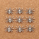 30pcs 3D Spider Charm Beads 19.3x15mm Zinc Alloy Pendants DIY Jewelry L037
