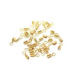 30pcs 24K Plated Brass Crimp End Tips for Jewelry Making
