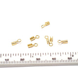 30pcs 24K Plated Brass Crimp End Tips for Jewelry Making