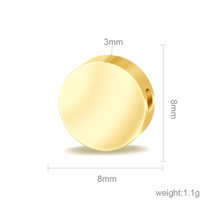 30pcs Round Beads Charms for DIY Jewelry Making, Mirror Polished