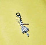 30pcs Ballerina Girl Dangle Bead Charm With Lobster Clasp DIY Jewelry Making